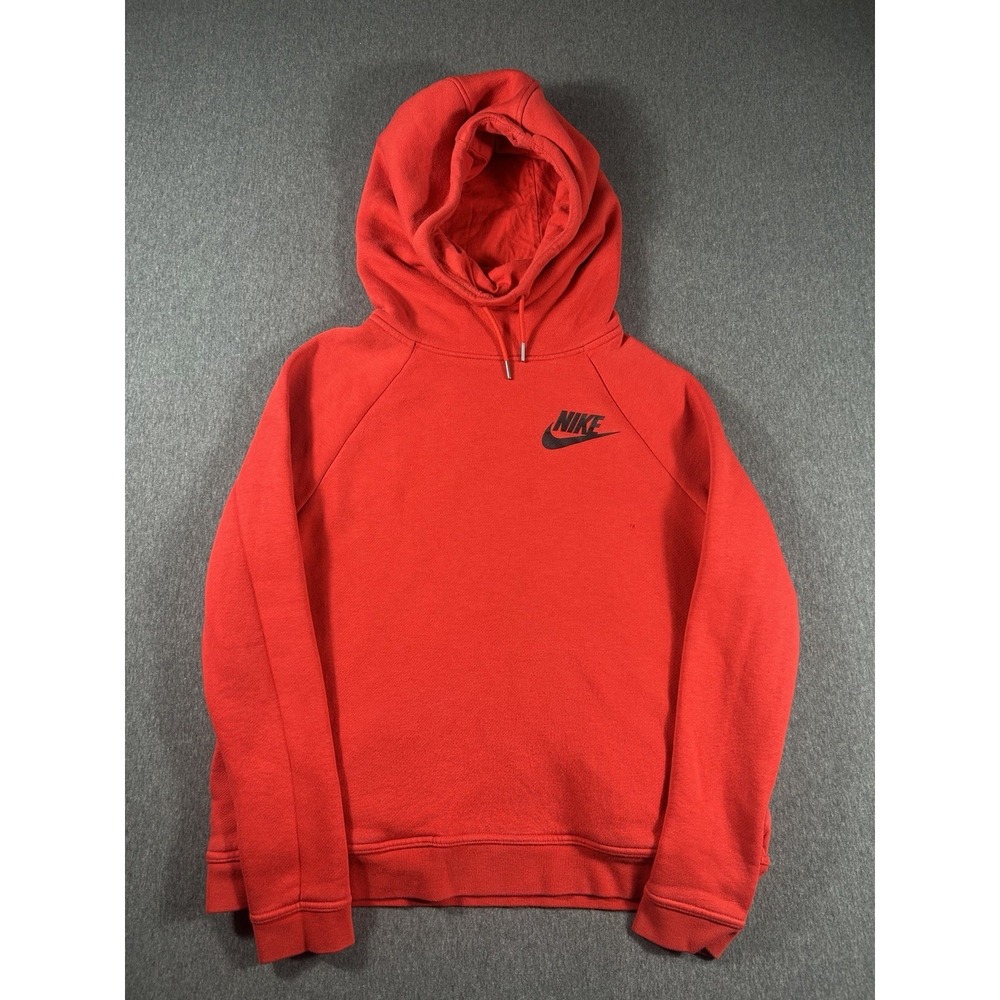 Nike Women's Red‎ Funnel Neck Raglan Fleece HoodieSize Medium